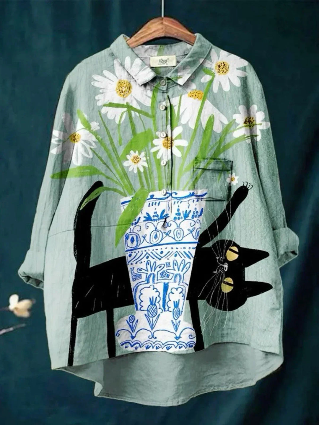 Palerisse - Stylish Cat Print Shirt