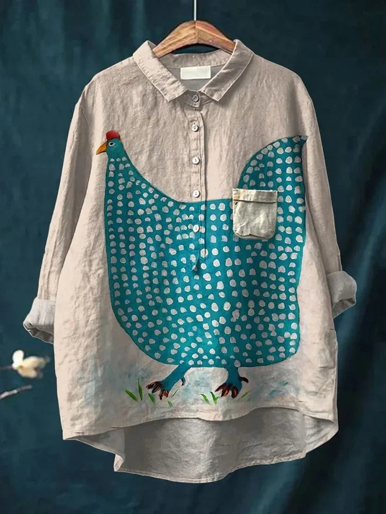 Finelora - Stylish Artistic Button-Down Shirt