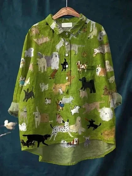 Norabelle - Fun Dog Print Shirt
