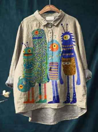 Sylverine - Stylish Monster Print Shirt