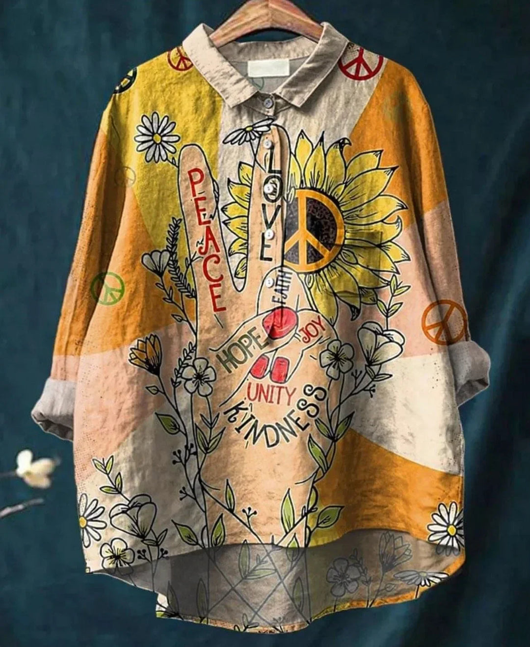 Gwyndavelle - Stylish Peace Print Shirt