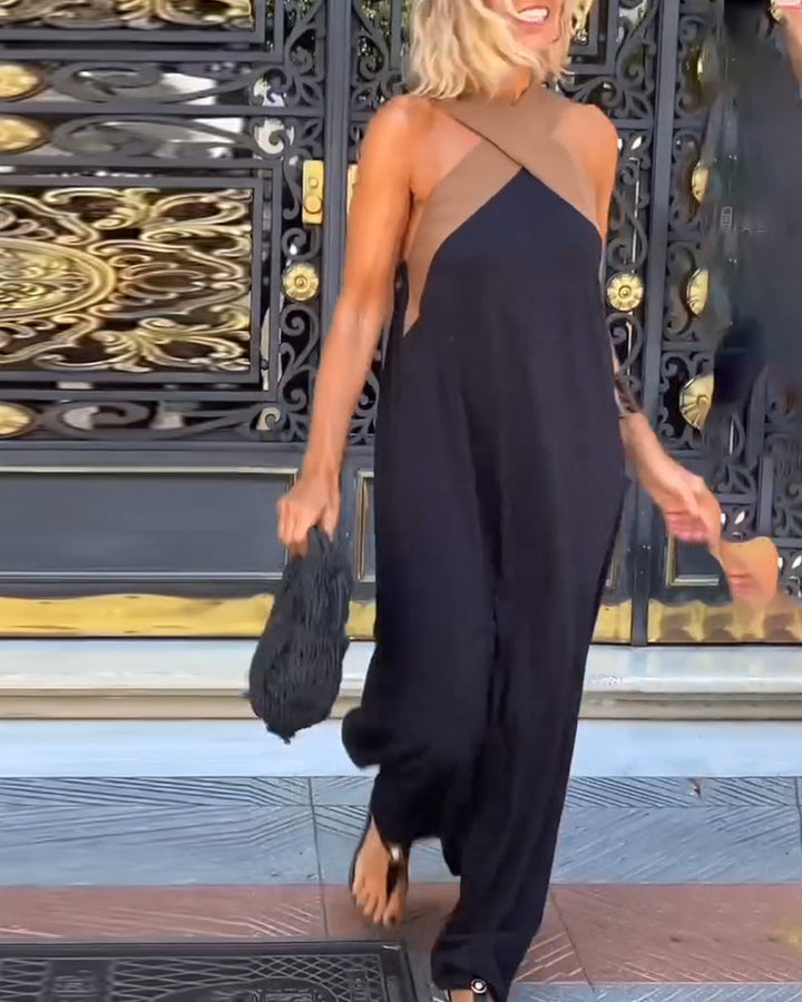 Christine - Elegant Dress with Open Back and Fashionable Cross Neckline