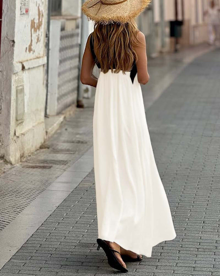 Christine - Elegant Dress with Open Back and Fashionable Cross Neckline