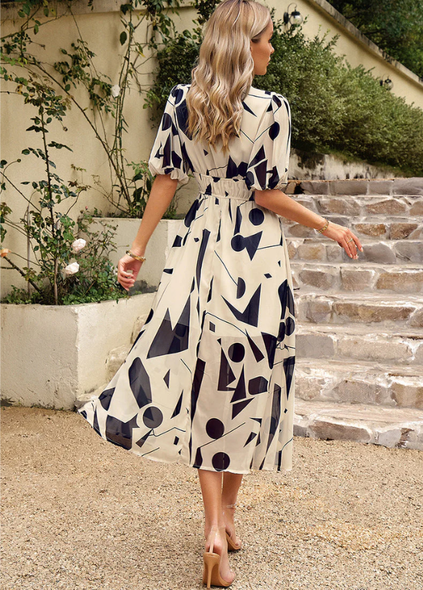 Veloura - Flattering Floral Midi Dress