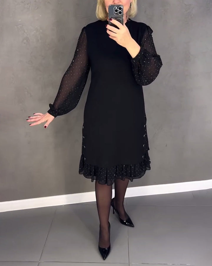 Jennie - Elegant Dress with Sheer Sleeves and Flattering Cut for Fall Occasions