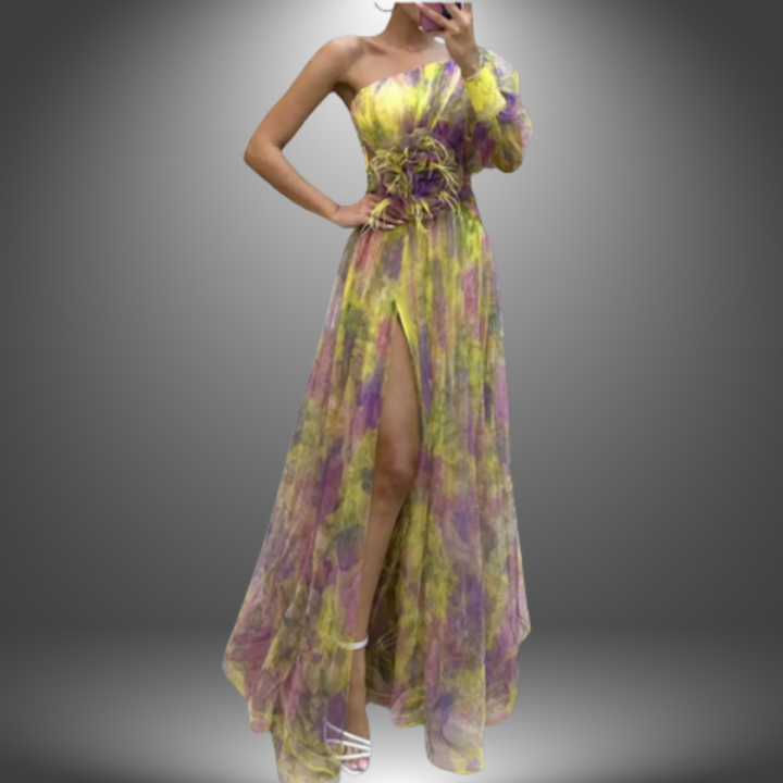 Addison - Vibrant One-Shoulder Floral Maxi Dress