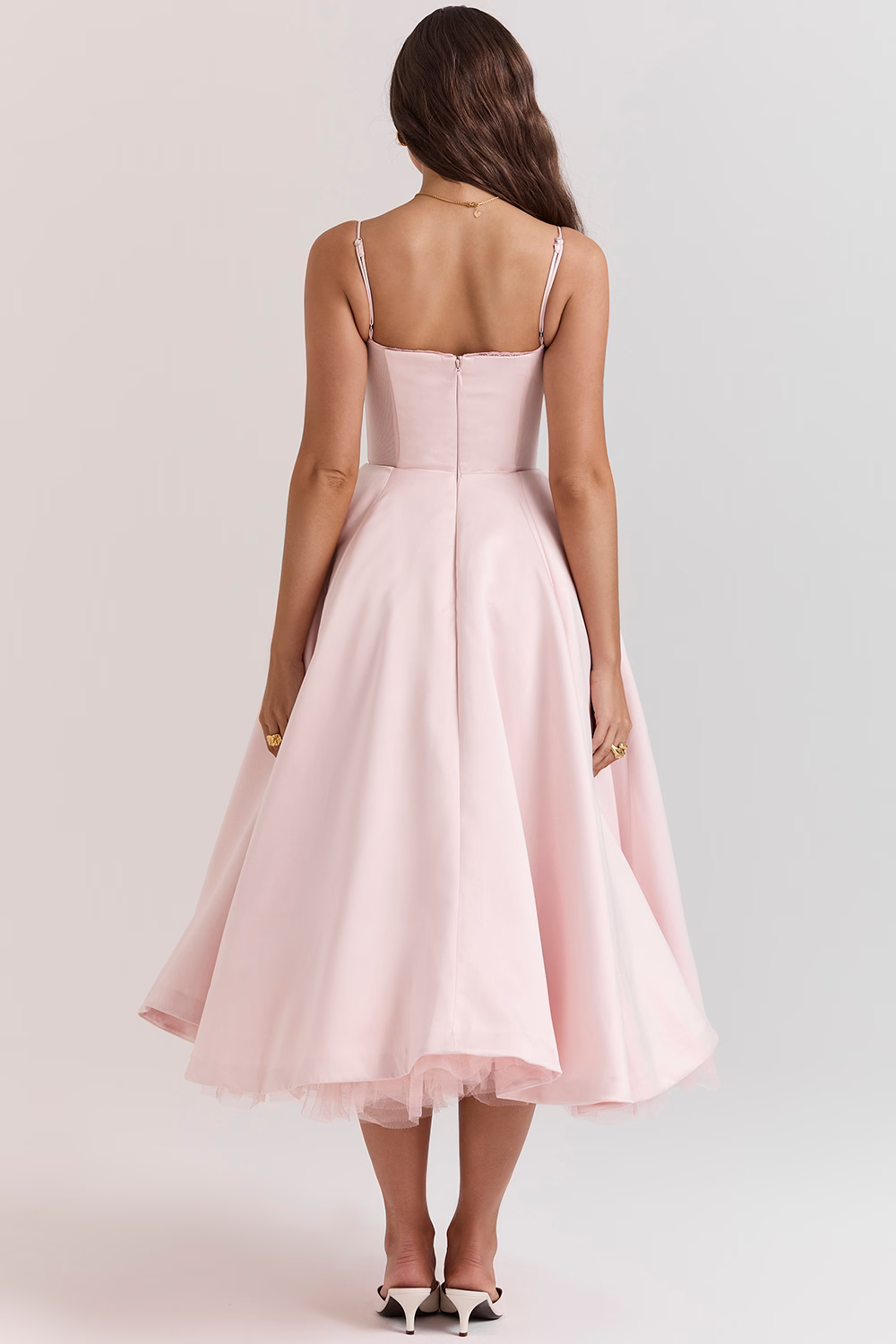 Florine - Satin-Tulle-Midi Dress