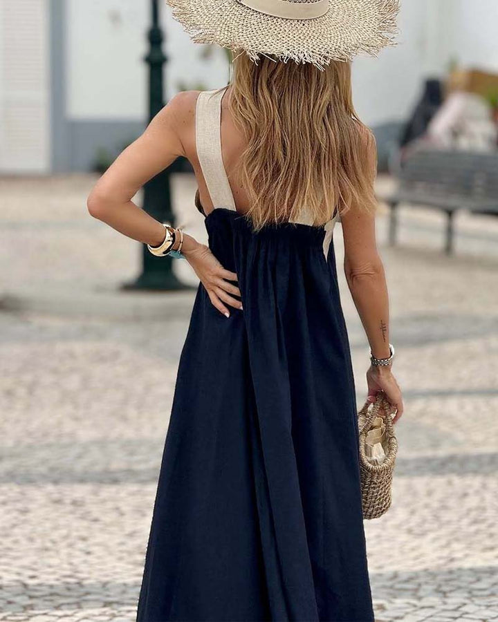Christine - Elegant Dress with Open Back and Fashionable Cross Neckline