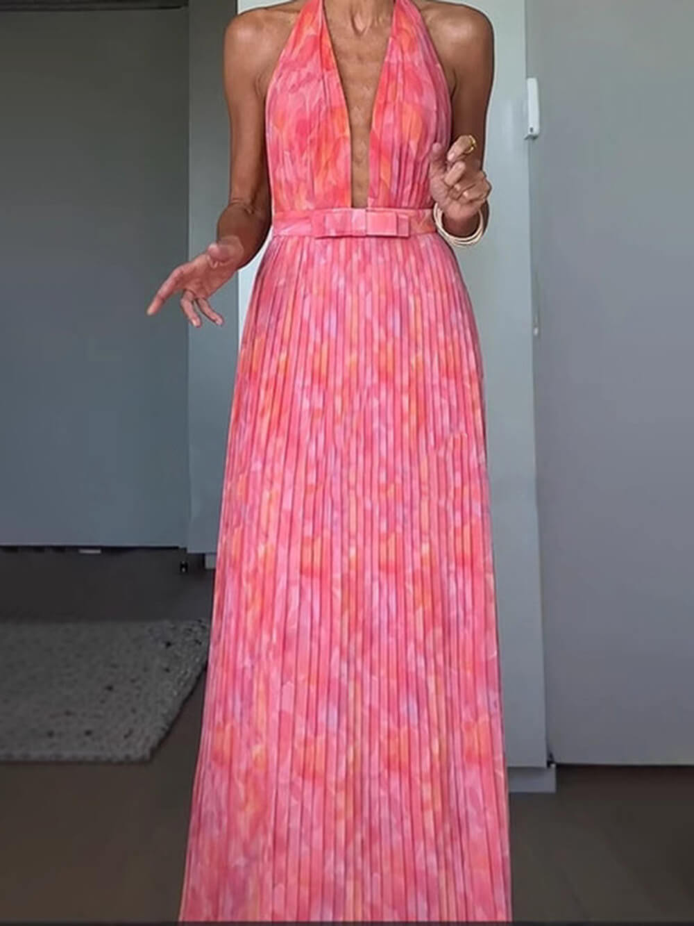Tara - Halter V-Neck Dress