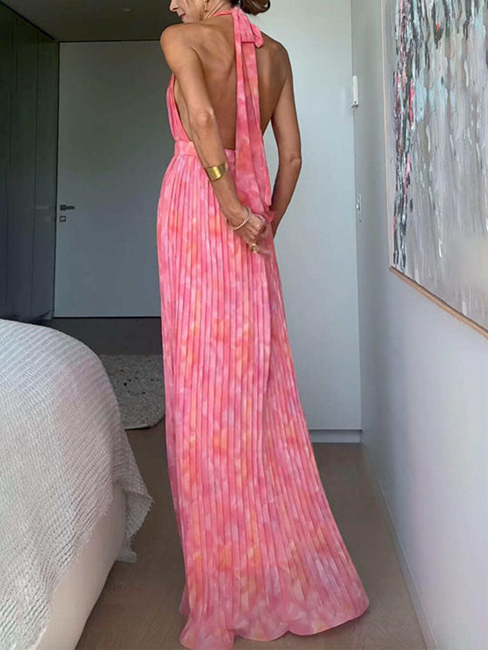Tara - Halter V-Neck Dress