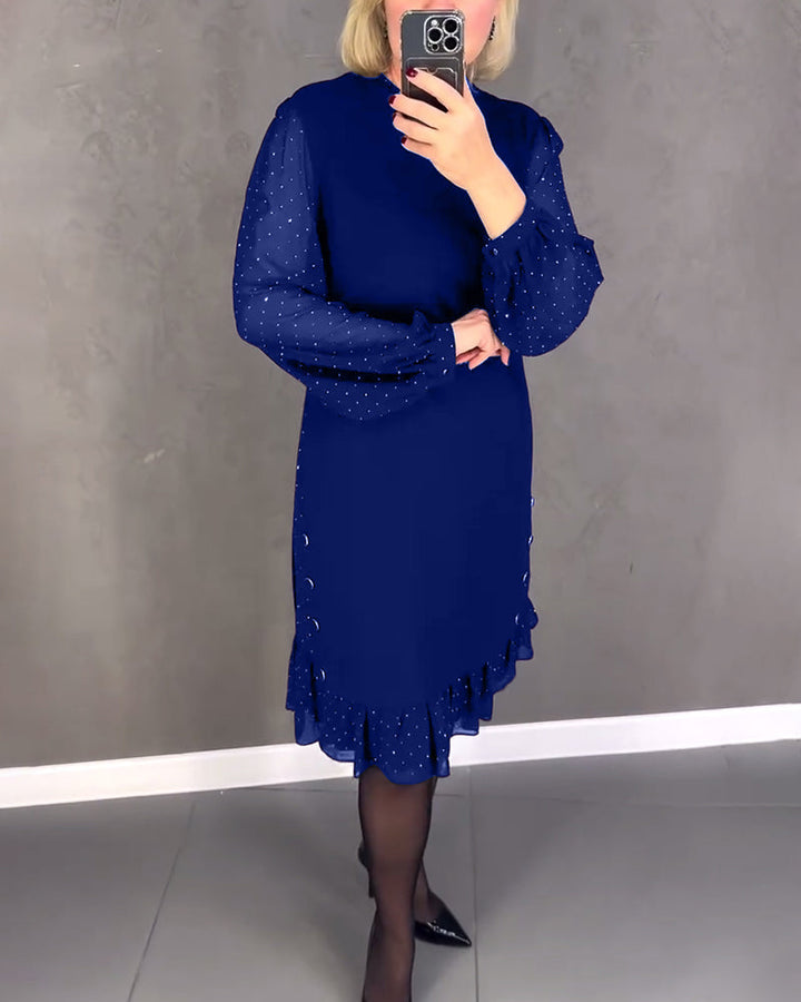 Jennie - Elegant Dress with Sheer Sleeves and Flattering Cut for Fall Occasions