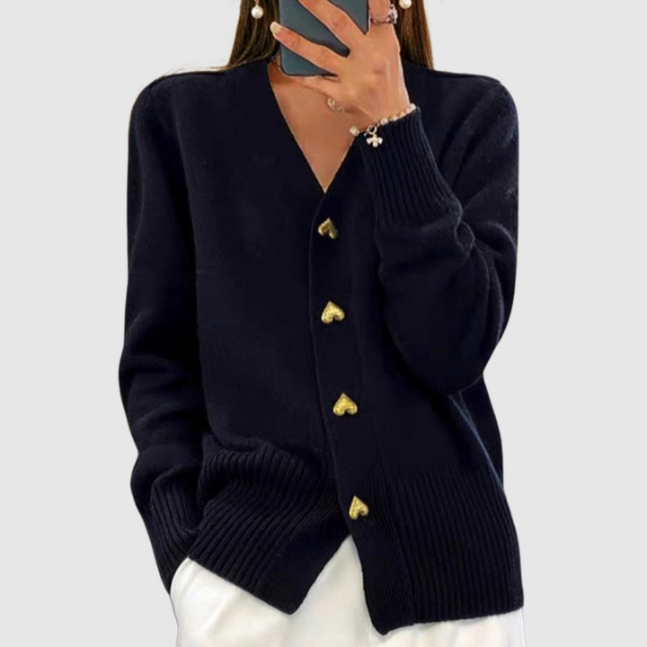 Lola - Elegant cardigan with heart-shaped buttons