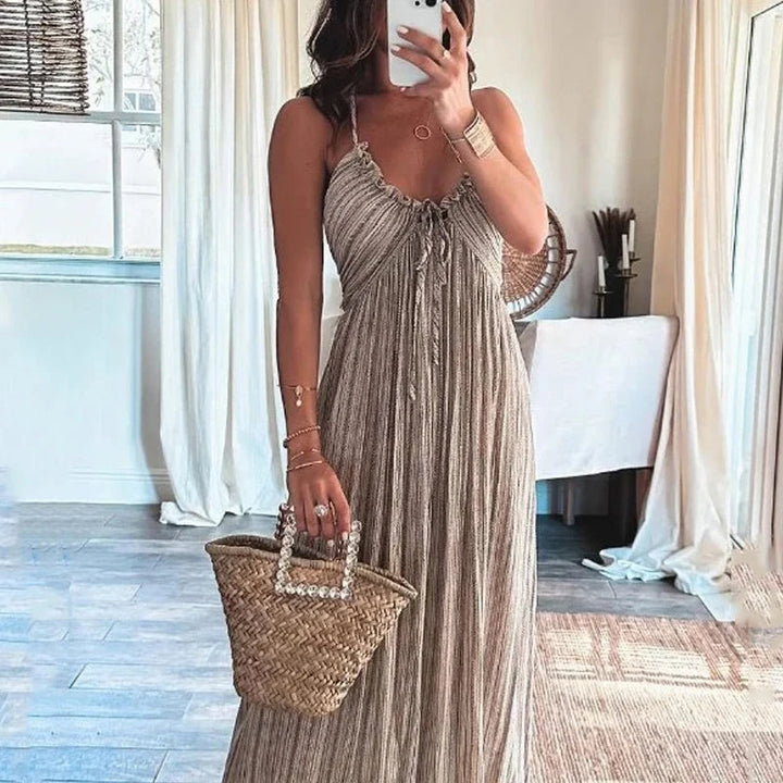 Sylvia - Bohemian dress with halterneck
