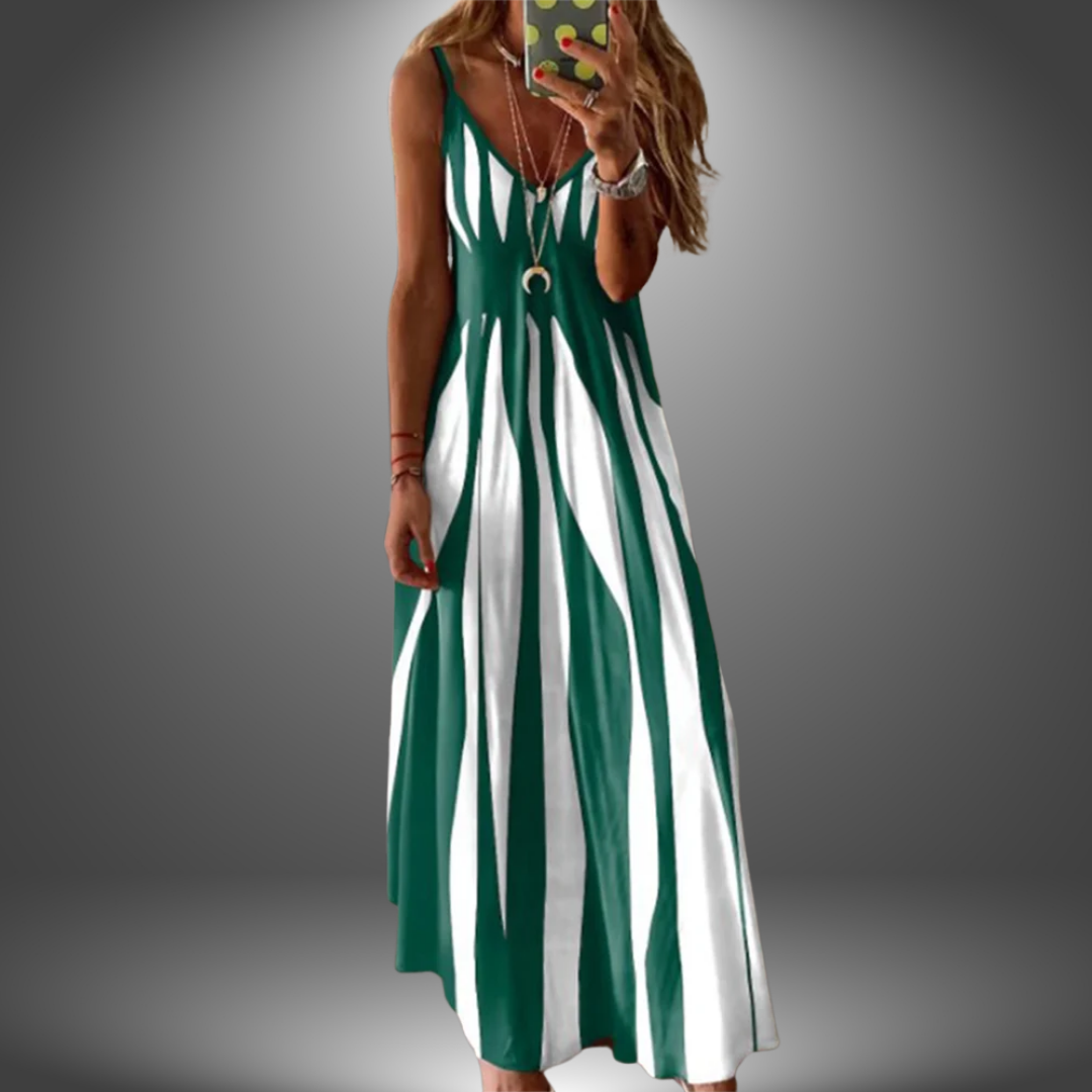 Alicia - Striped Sleeveless Maxi Dress