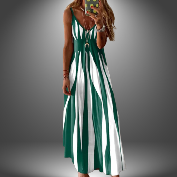 Alicia - Striped Sleeveless Maxi Dress