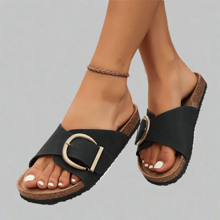 Melinda - Vegan Cork Flip-Flops with Comfortable Footbed Sole