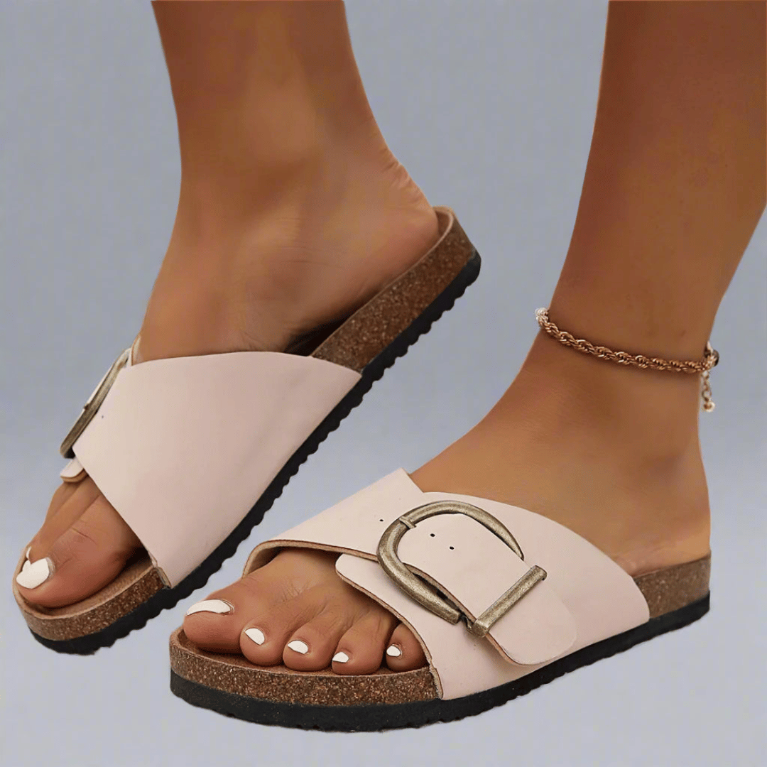 Melinda - Vegan Cork Flip-Flops with Comfortable Footbed Sole