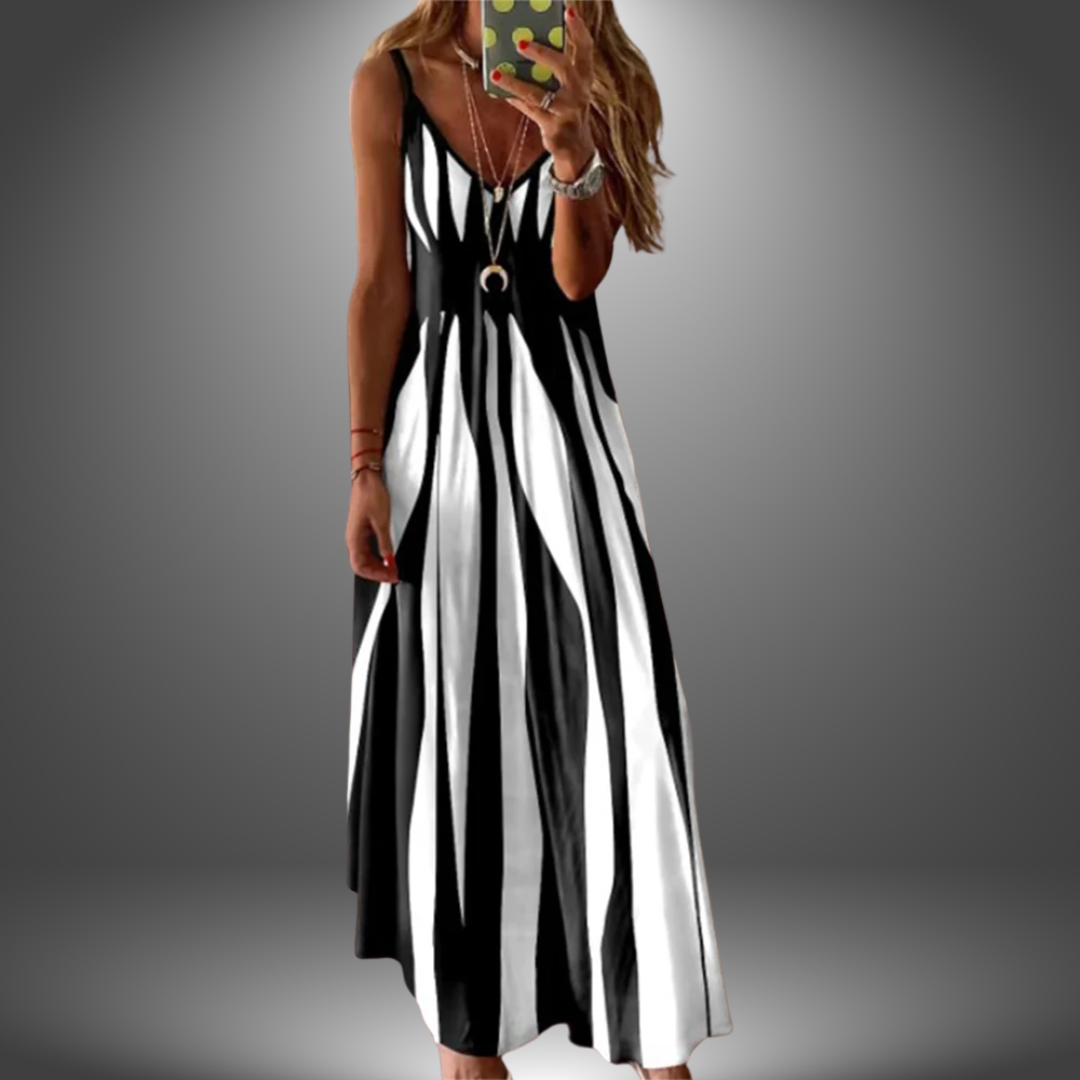 Alicia - Striped Sleeveless Maxi Dress