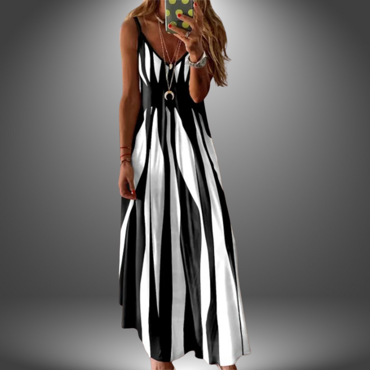 Alicia - Striped Sleeveless Maxi Dress