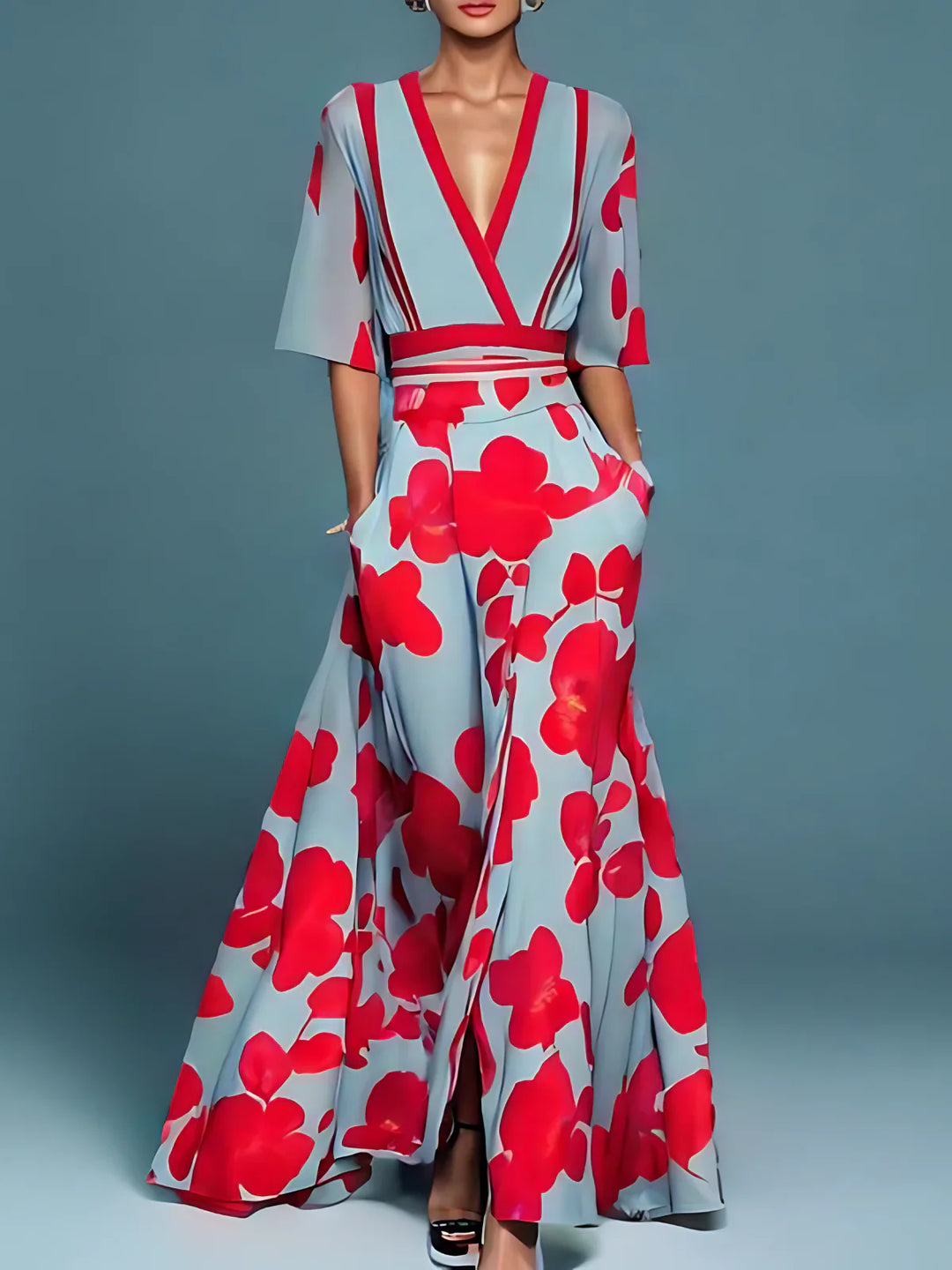 Puck - Elegant floral wallet dress