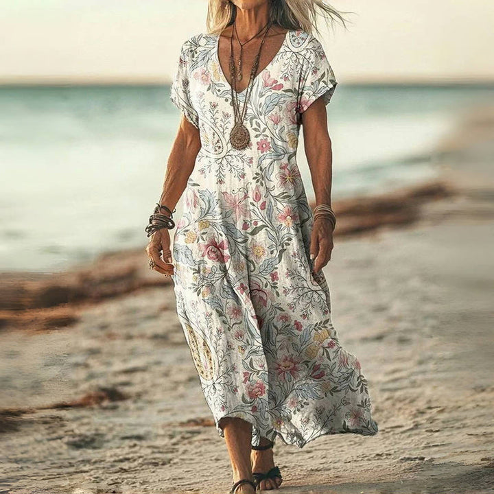 Loes - Vintage Dress With Floral Pattern