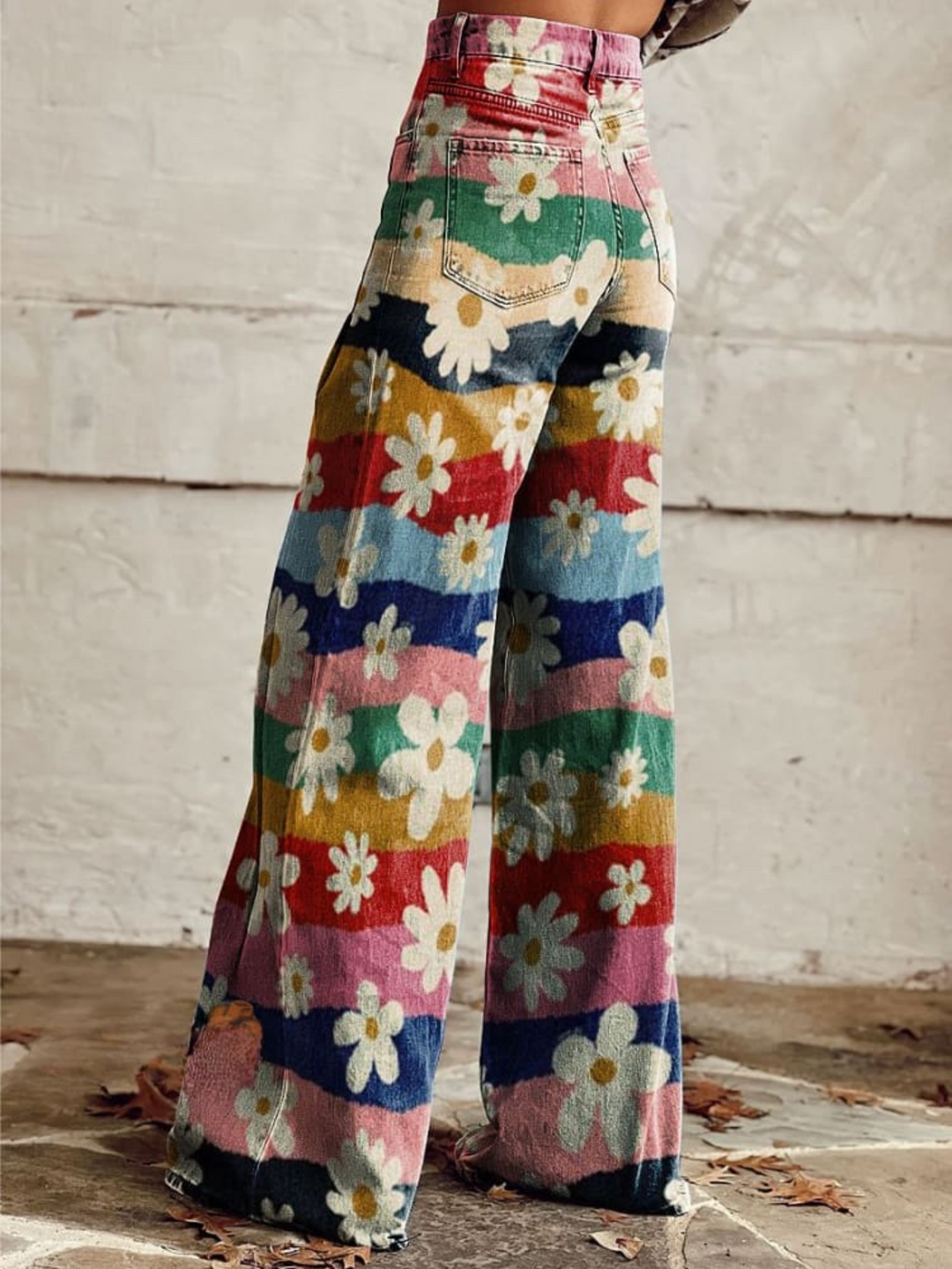 Lou - Elegant and Comfortable Retro Floral Pants