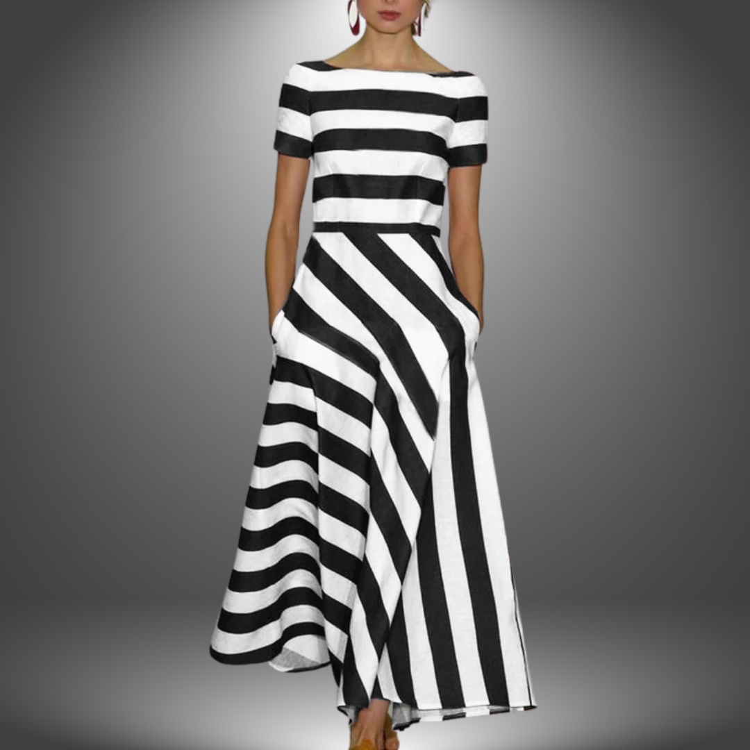 Alma - Striped A-Line Maxi Dress