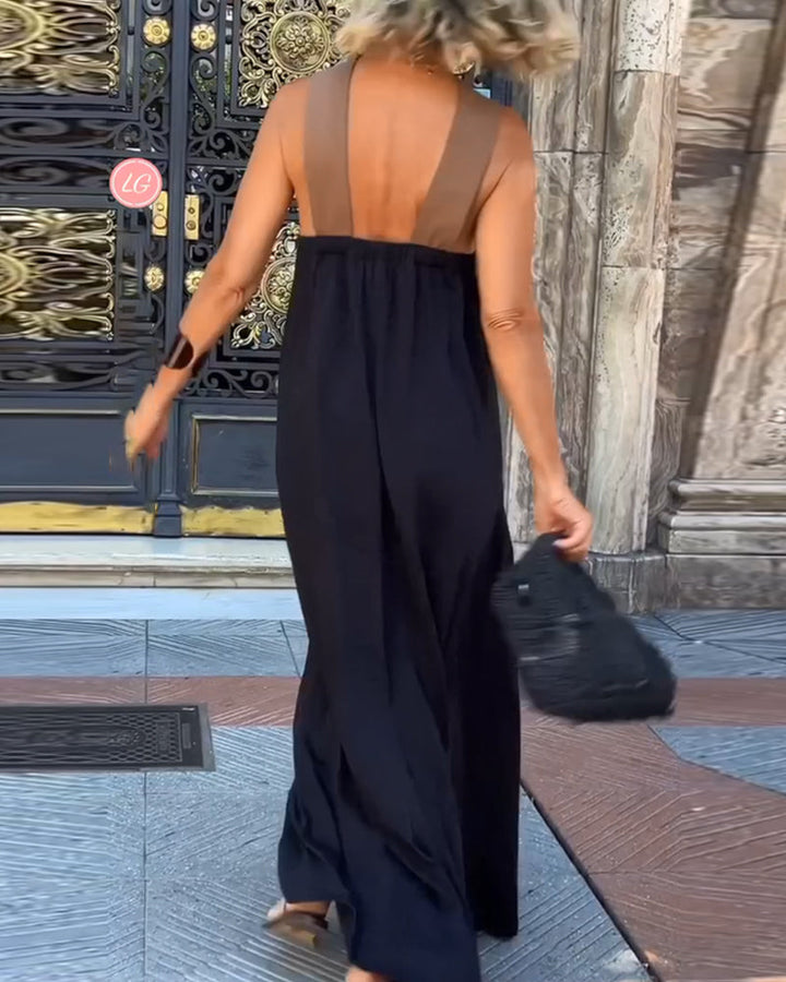 Christine - Elegant Dress with Open Back and Fashionable Cross Neckline