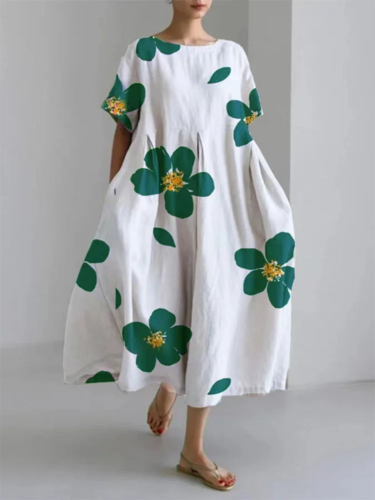 Sophie - Long Summer Dress with Bright Flowers and Soft Comfort for Sunny Days