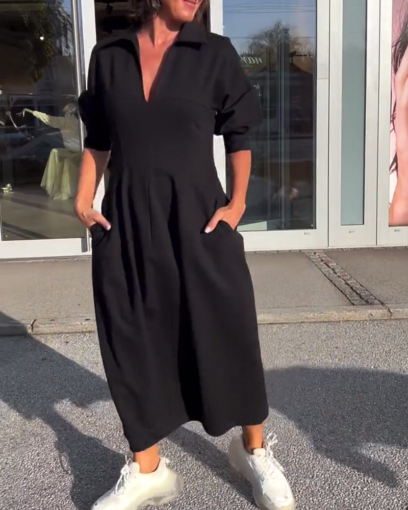 Maela - Comfortable Black Dress
