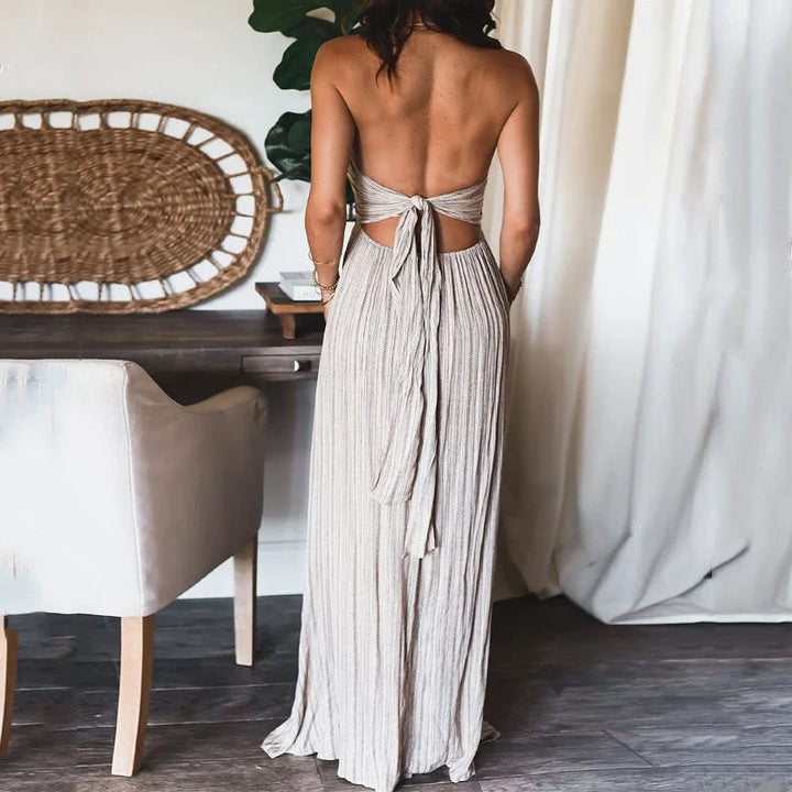 Sylvia - Bohemian dress with halterneck
