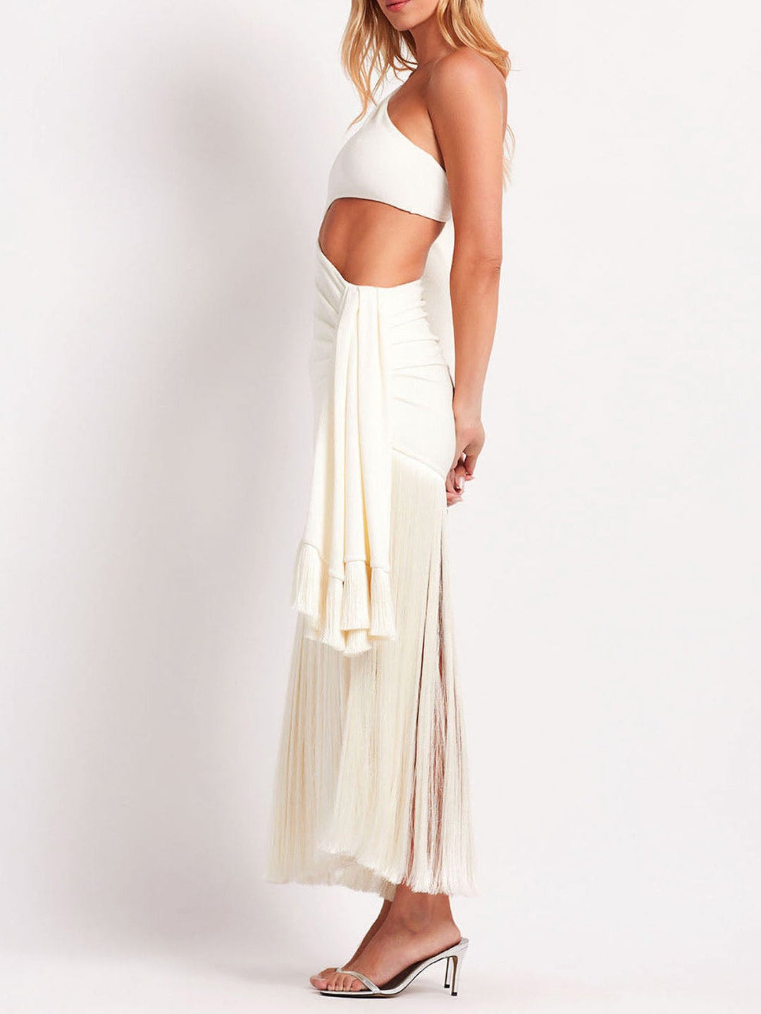 Hannah - Stunning Cutout Fringe Maxi Dress
