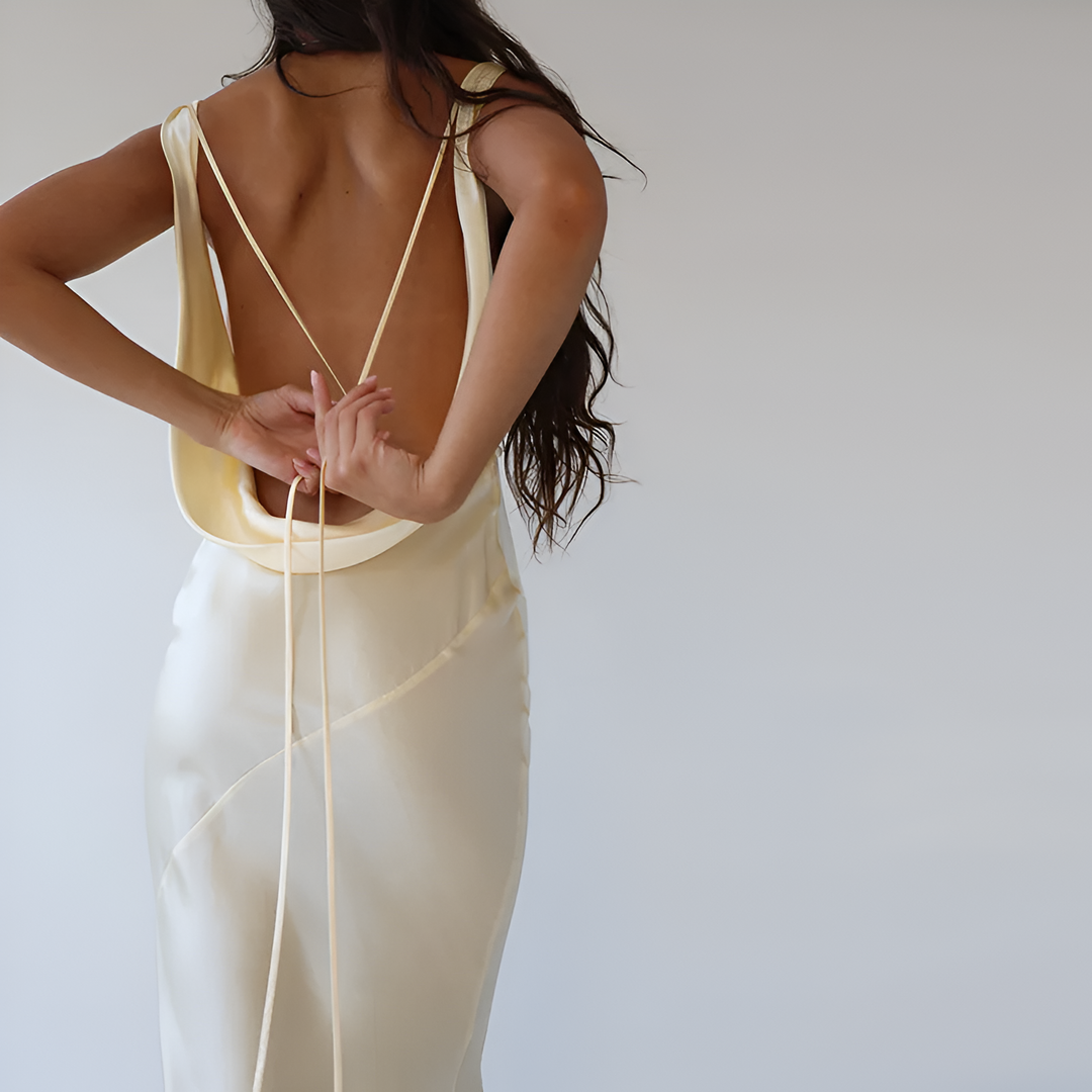 Sara - Elegant Off-Shoulder Backless Maxi Evening Dress