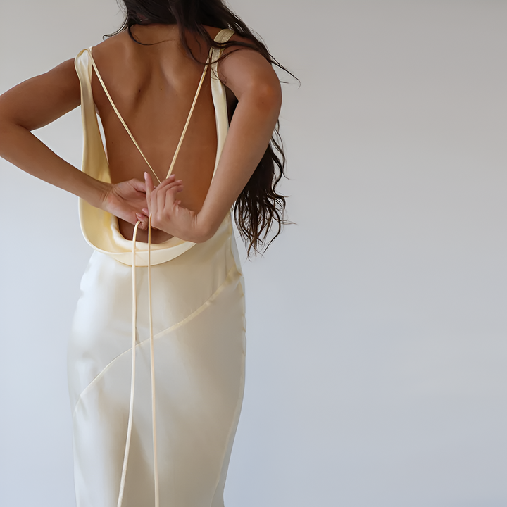 Sara - Elegant Off-Shoulder Backless Maxi Evening Dress