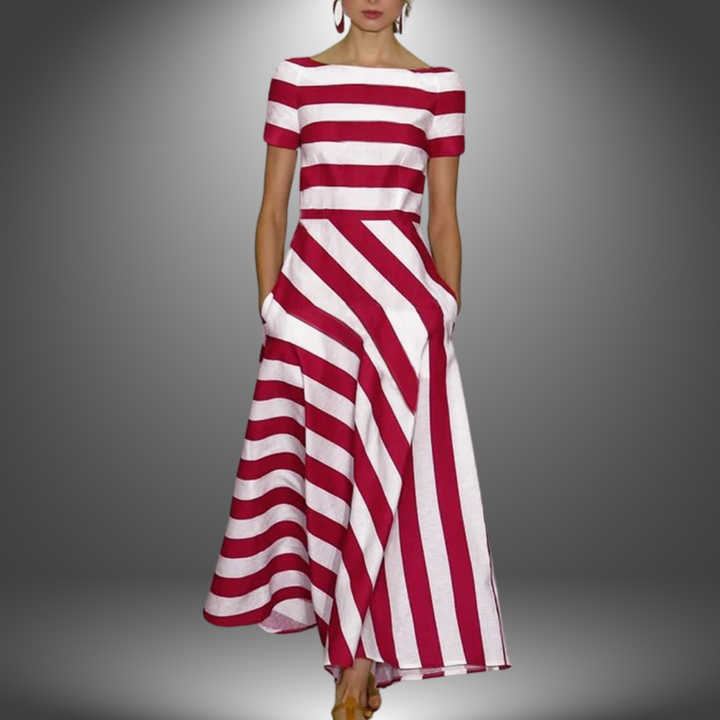 Alma - Striped A-Line Maxi Dress