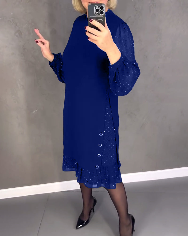Jennie - Elegant Dress with Sheer Sleeves and Flattering Cut for Fall Occasions