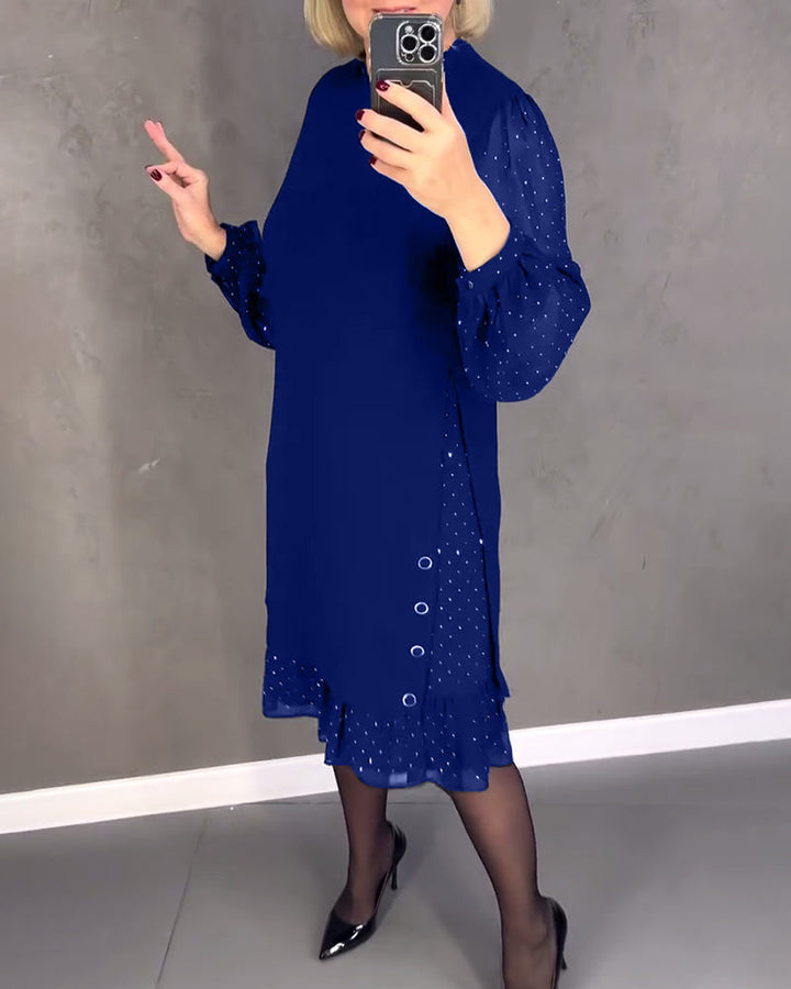 Jennie - Elegant Dress with Sheer Sleeves and Flattering Cut for Fall Occasions