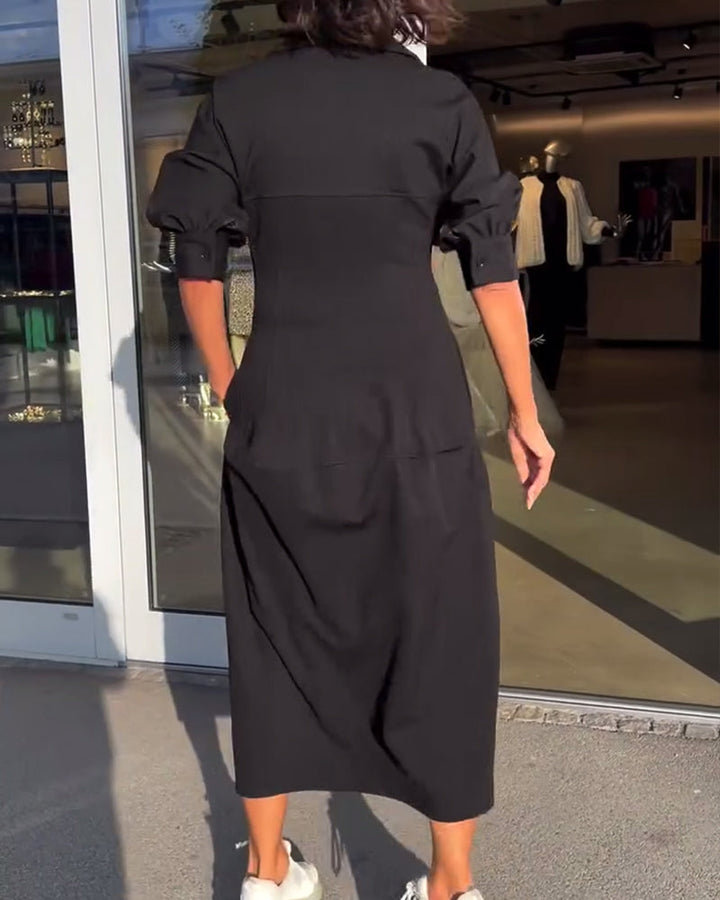 Maela - Comfortable Black Dress