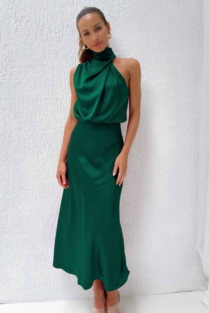 Olga - Long satin dress