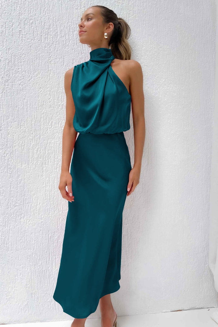 Olga - Long satin dress