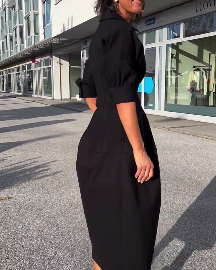 Maela - Comfortable Black Dress