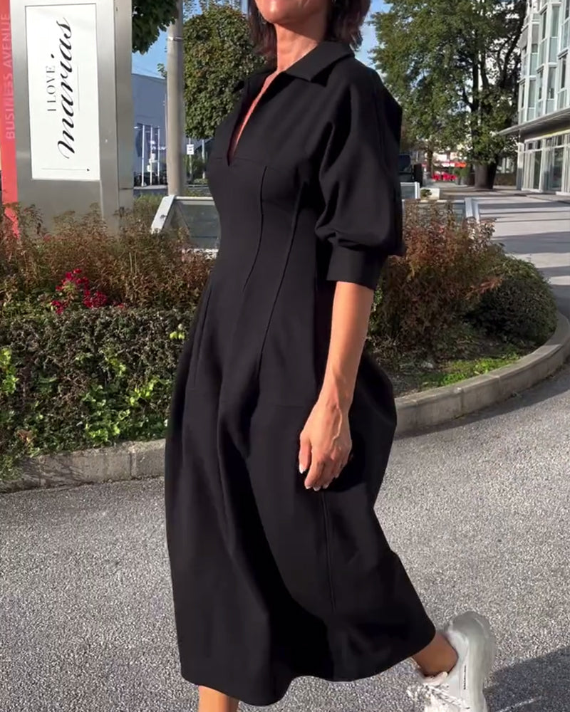 Maela - Comfortable Black Dress