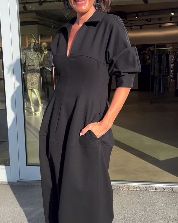 Maela - Comfortable Black Dress