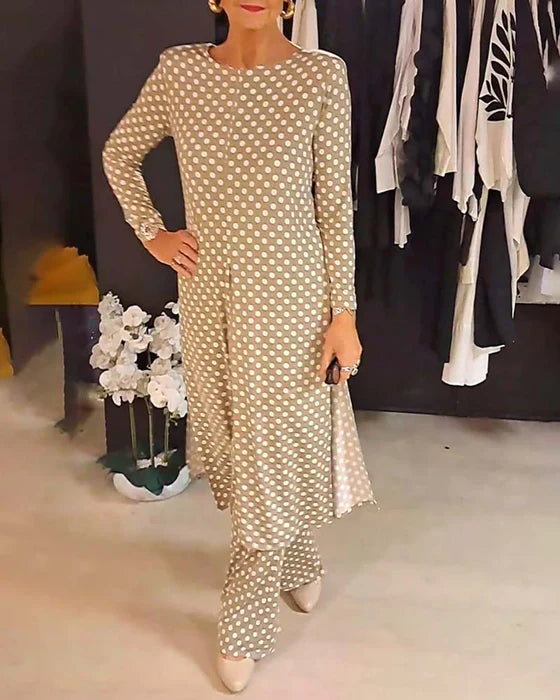 Katelyn - Two-Piece Set with Polka Dot Print for Casual Elegance and Versatile Summer Looks