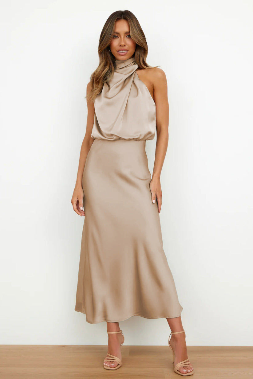 Olga - Long satin dress