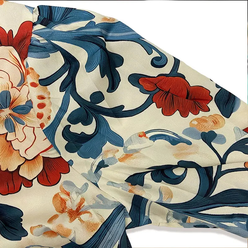 Lucienne - Classy Vintage Floral Printed Blouse
