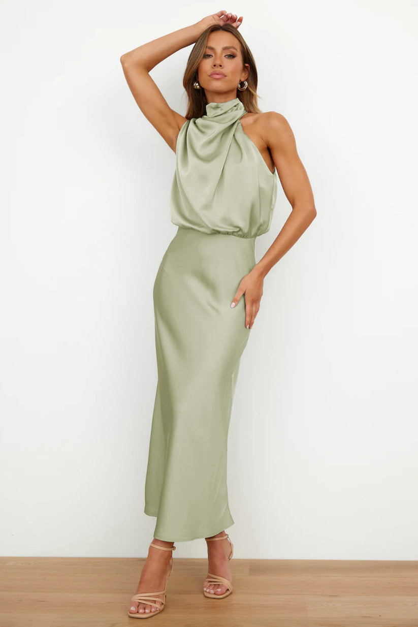 Olga - Long satin dress