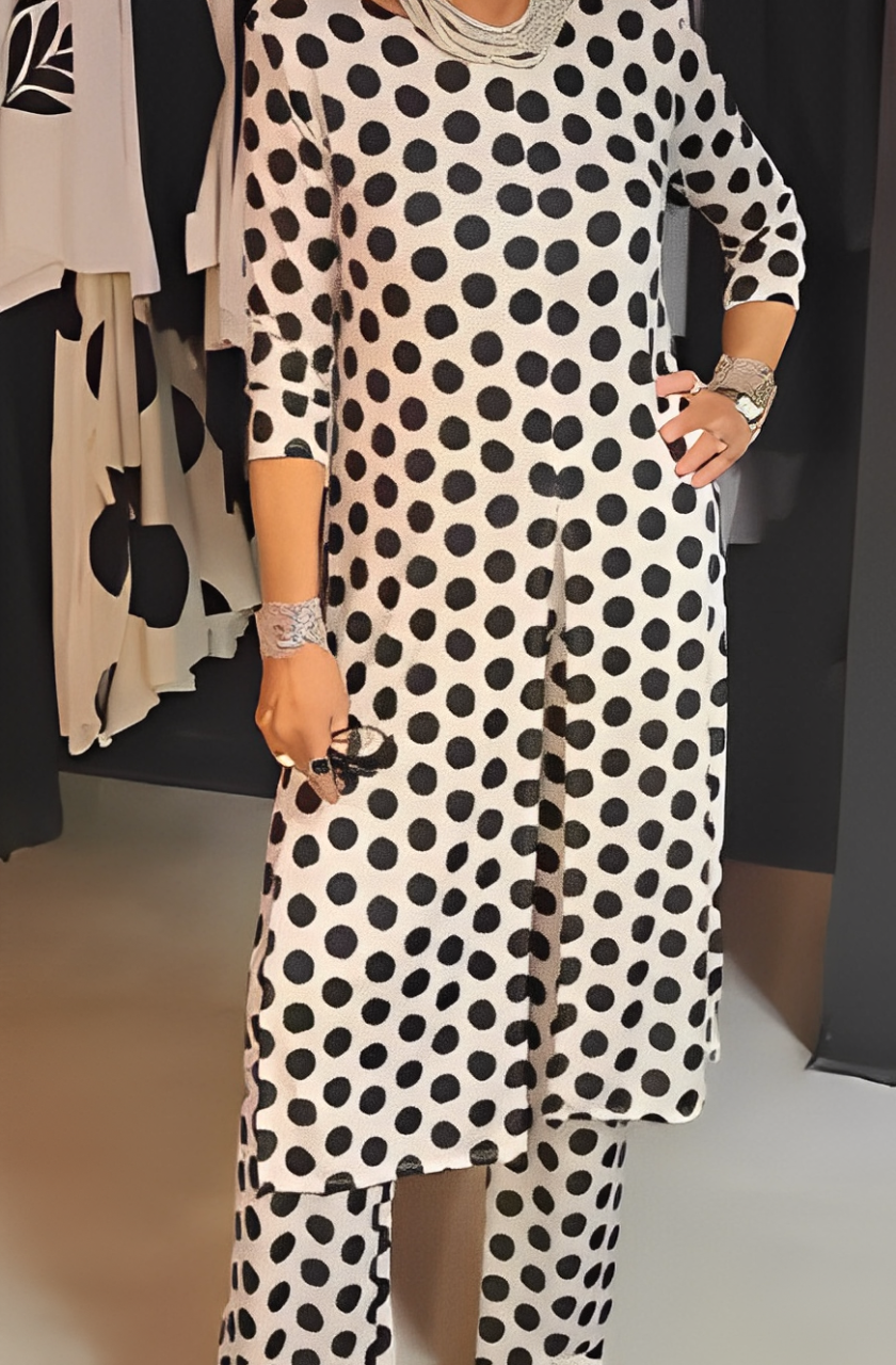 Katelyn - Two-Piece Set with Polka Dot Print for Casual Elegance and Versatile Summer Looks