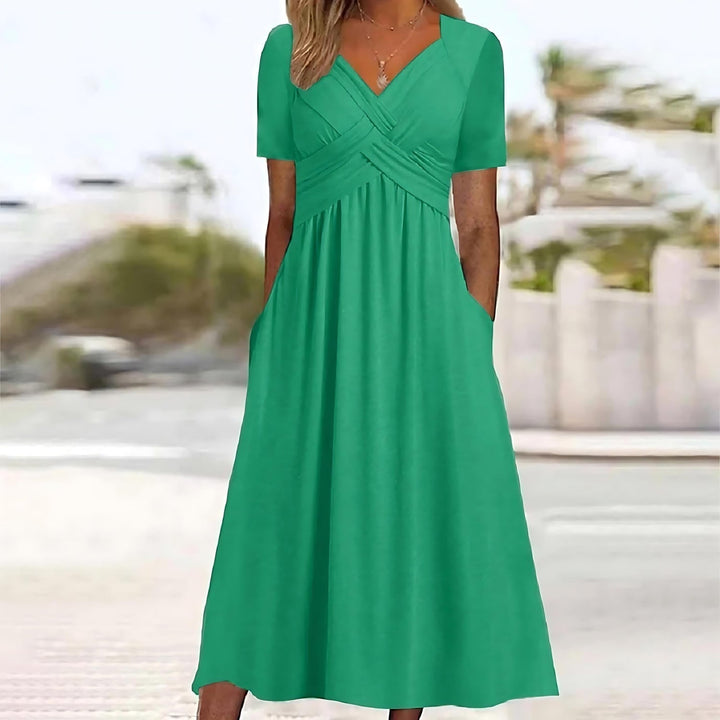 Leann - Sculpted Midi Dress with Flattering Silhouette for Elegant Occasions