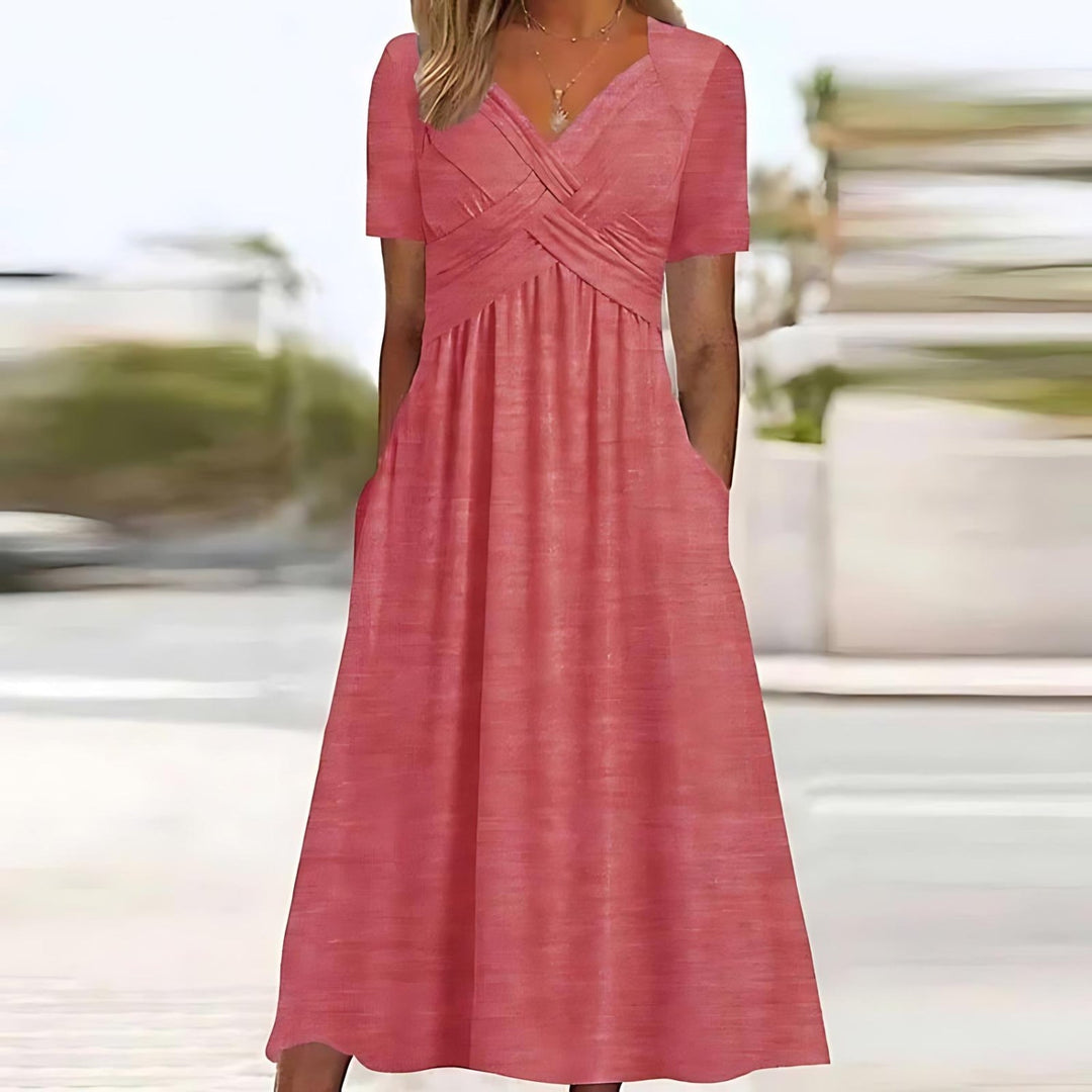 Leann - Sculpted Midi Dress with Flattering Silhouette for Elegant Occasions